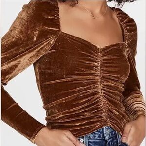 BB Dakota Steve Madden Velour Ruched Top